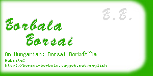 borbala borsai business card